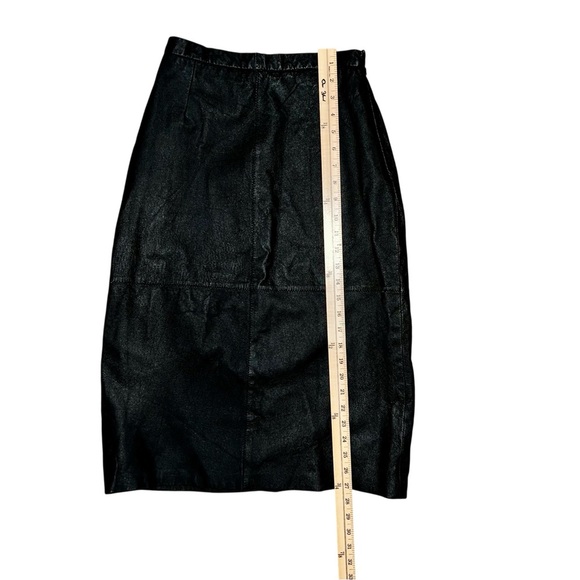 Terry Lewis Midi Length 100% Leather Skirt size 6 - Picture 4 of 6